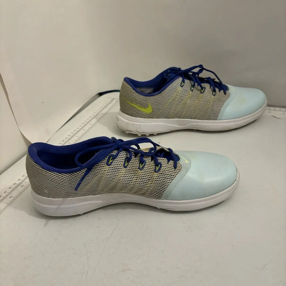 Nike women’s Lunar Empress 2 Glacier blue volt 819040-401 Golf cleats size 9.5 - Picture 5 of 12